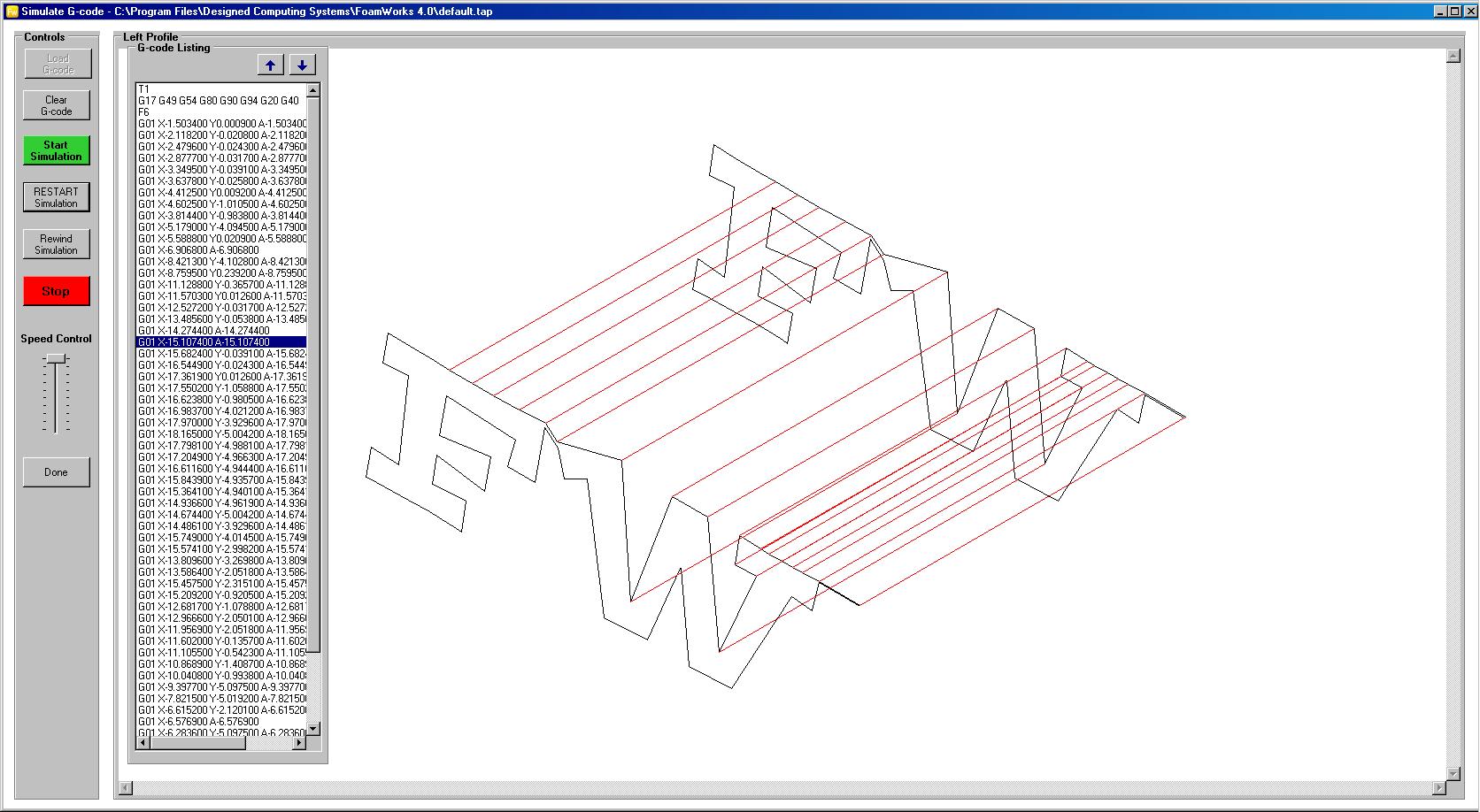 FoamWorks 4.0 Simulate G-code