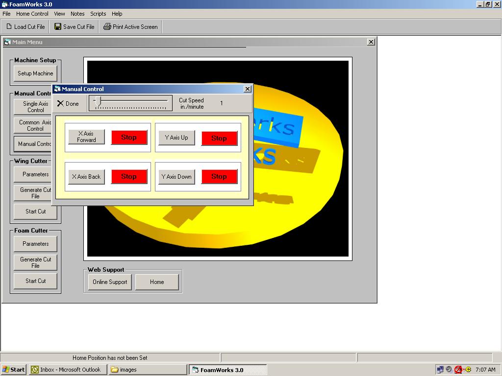 FoamWorks 3.0 Manual Axis Control